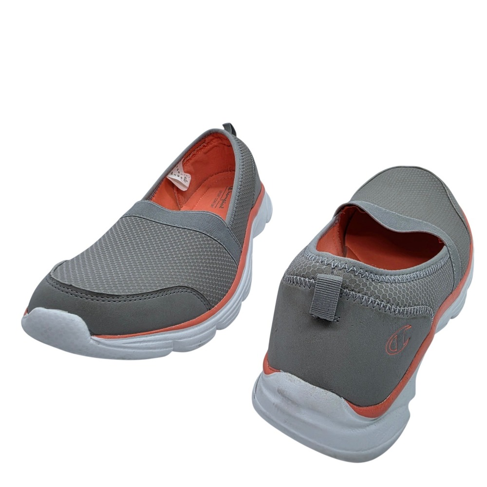 Champion Sport Comfort Womens Gray Orange Slip On Walking Shoes 139136 Size 11‎